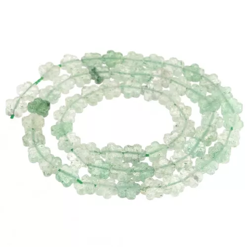 Perles fleur 6 mm en pierre gemme - Aventurine x 38cm