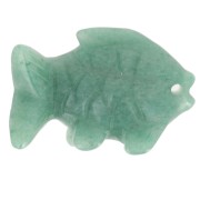 Pendentif poisson 20x31 mm en pierre gemme - Aventurine x1