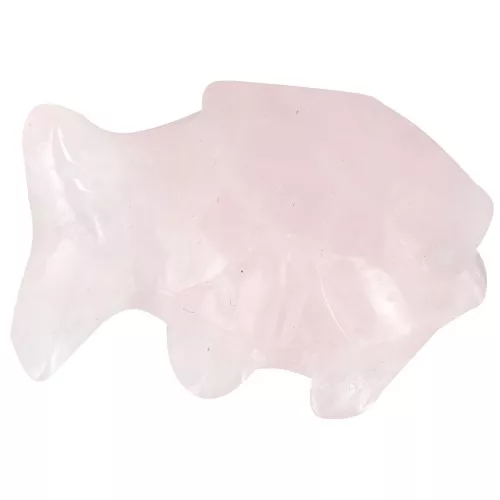 Pendentif poisson 20x31 mm en pierre gemme - Quartz rose x1