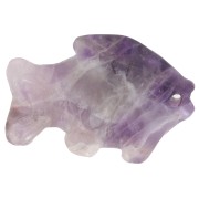 Pendentif poisson 20x31 mm en pierre gemme - Amethyste x1|raw }}