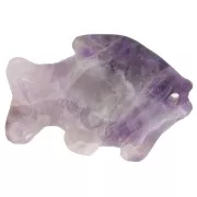 Amethyste - Pendentif poisson 20x31 mm en pierre gemme - Amethyste x1 Pendentif poisson 20x31 mm en pierre gemme - Amethyste x1