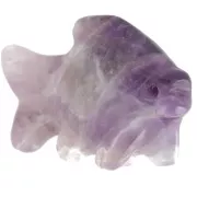 Pendentif poisson 20x31 mm en pierre gemme - Amethyste x1