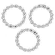 Anneau fermé rond torsadé 9x1.6 mm - Argent 925 x1