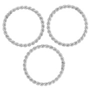 Anneau fermé rond torsadé 19.5x1.8 mm - Argent 925 x1|raw }}