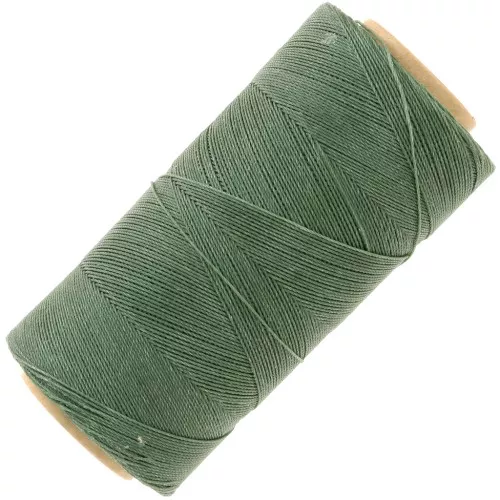 Bobine de fil ciré Linhasita pour micro macramé 0.35 mm - Vert Kaki (64) x448m