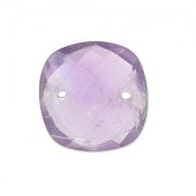 Intercalaire facetté 2 trous carré 10 mm Amethyst x1|raw }}