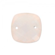Intercalaire facetté 2 trous carré 10 mm Quartz Rose x1