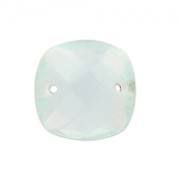 Intercalaire facetté 2 trous carré 10 mm imitation gemme - Hydro Aquamarine x1|raw }}