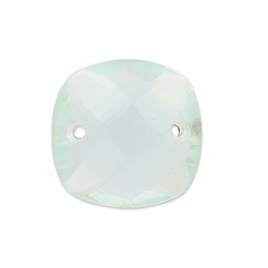 Intercalaire facetté 2 trous carré 10 mm imitation gemme - Hydro Aquamarine x1