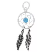 Pendentif attrape rêves 19 mm Argent 925/Turquoise x1