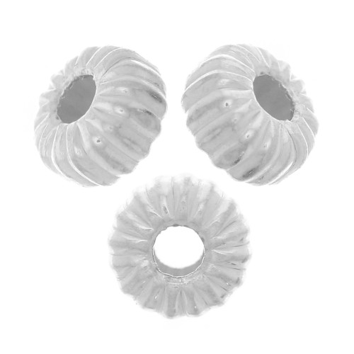 Perles rondelles striée 3 mm - Argent 925 x25