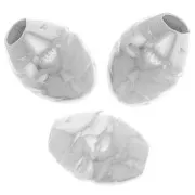 Perles olive texturée 7x5 mm - Argent 925 x5