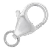 Fermoir mousqueton 12 mm avec anneau ouvert - Argent 925 x1|raw }}