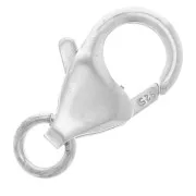 Fermoir mousqueton 12 mm avec anneau ouvert - Argent 925 x1