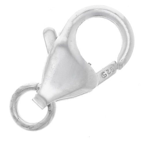 Fermoir mousqueton 12 mm avec anneau ouvert - Argent 925 x1