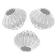 Perles toupies aplaties striés 4x3 mm - Argent 925 x15|raw }}