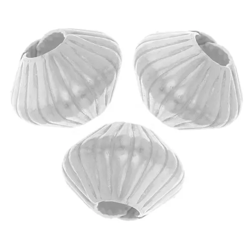 Perles toupies aplaties striés 6x5 mm - Argent 925 x10