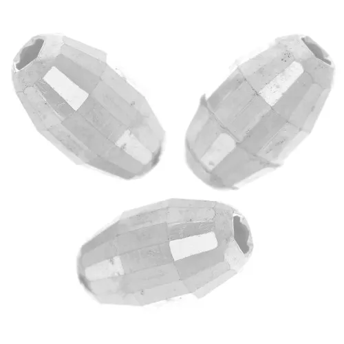 Perles ovales facettées - boule à facettes 8x5 mm - Argent 925 x10