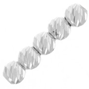 Perles rondes striées diamantées 3 mm - Argent 925 x25