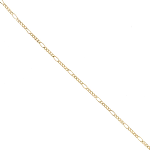 Chaine maille Figaro alternée 2.2 mm - Plaqué or 3 microns x20cm