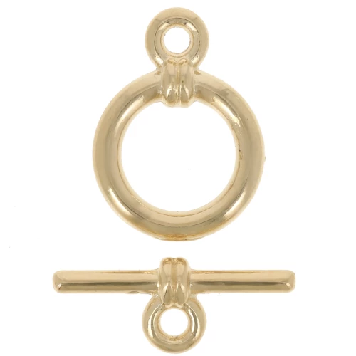 Fermoir en T pour bracelet ou collier 10 mm - Plaqué or 3 microns x1