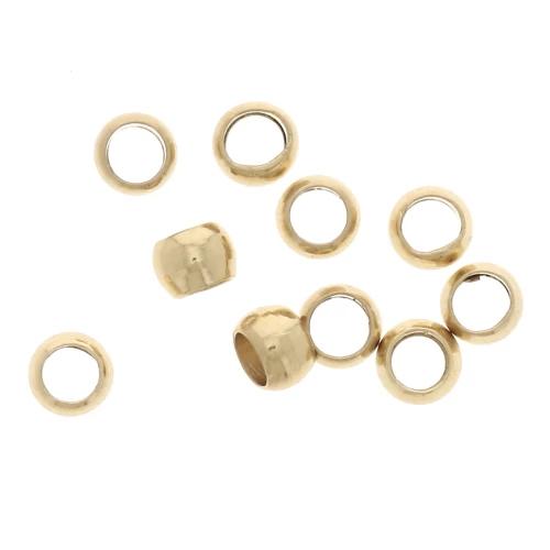 Perles à écraser 2.5 mm - Plaqué Or 3 microns x4
