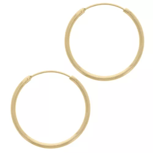 Créoles 30 mm - Fil 2 mm - Plaqué or 3 microns x2