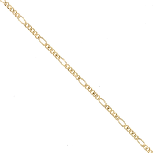 Chaine maille Figaro alternée 3.3 mm - Plaqué or 3 microns x20cm
