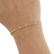 Chaine maille Figaro alternée 3.3 mm - Plaqué or 3 microns x20cm