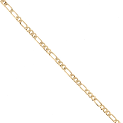 Chaine maille Figaro alternée 4.3 mm - Plaqué or 3 microns x20cm
