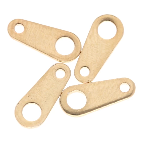 Attaches ovales 8x3.5 mm - Doré à l'or fin x10