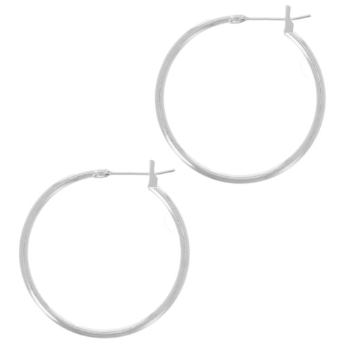 Créoles rondes 29 mm - Fil 1.8 mm - Placage Argent fin x2