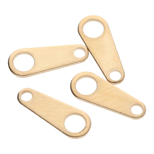 Attaches ovales 10x4 mm - Doré à l'or fin x10