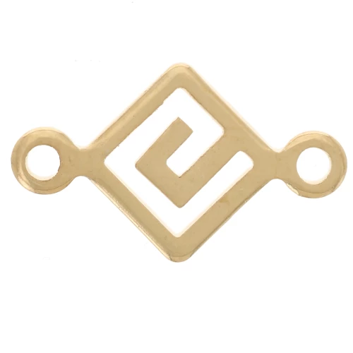 Intercalaire rhombus 2 anneaux 15.5x9 mm - Doré à l'or fin x1