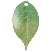 Pendentif feuille 26x14 en résine - Dégradé Vert - Vert foncé x1
