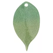 Pendentif feuille 26x14 en résine - Dégradé Vert - Vert foncé x1