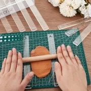 Cales pour étaler la pâte polymère - 1 mm à 6 mm - Transparent x12