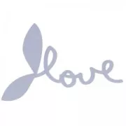 Motif Thermocollant Love 13 cm Ardoise x1