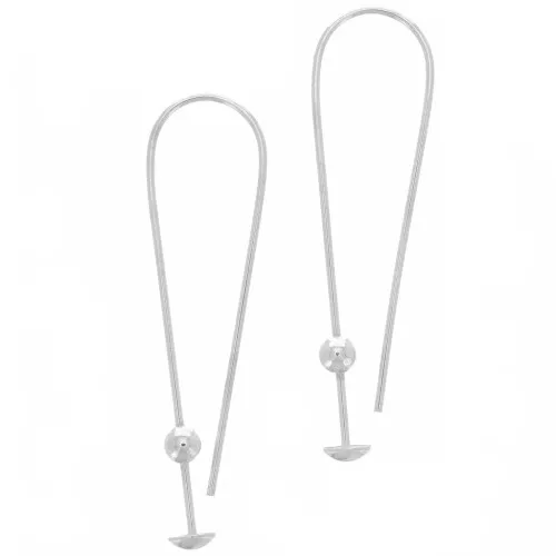 Crochets d'oreilles pour Becharmed 48 mm en Argent 925 x2