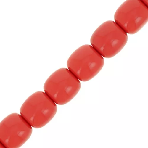 Perles tubes en résine opaque 11.5x11 mm - Rouge x37cm
