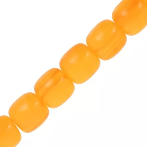 Perles tubes en résine opaque 11.5x11 mm - Safran marbré x37cm