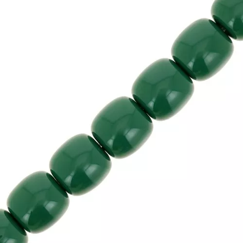 Perles tubes en résine opaque 11.5x11 mm - Vert foncé x37cm