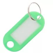 Vert - Porte clés avec étiquette 50x22 mm en plastique pour grigri de sac - Vert x1 Porte clés avec étiquette 50x22 mm en plastique pour grigri de sac - Vert x1