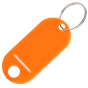 Porte clés avec étiquette 48.5x22 mm en plastique pour grigri de sac - Orange x1
