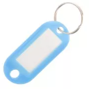 Bleu Clair - Porte clés avec étiquette 50x22 mm en plastique pour grigri de sac - Bleu clair x1 Porte clés avec étiquette 50x22 mm en plastique pour grigri de sac - Bleu clair x1