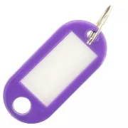 Violet - Porte clés avec étiquette 50x22 mm en plastique pour grigri de sac - Violet x1 Porte clés avec étiquette 50x22 mm en plastique pour grigri de sac - Violet x1