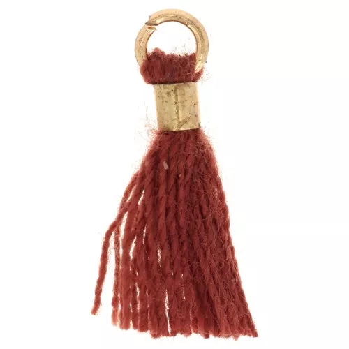 Pompon imitation coton 12 mm avec attache perle - Doré - Terracotta x1