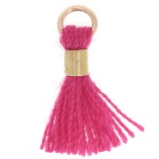 Pompon imitation coton 12 mm avec attache perle - Doré - Fuchsia x1|raw }}