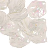 Sequins pétales de fleurs incurvés 19x16 mm en acrylique - Transparent AB x12|raw }}
