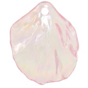 Sequins pétales de fleurs incurvés 20x17mm acrylique transparent Rose clair AB x12
